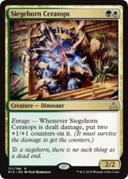 x1 Siegehorn Ceratops R MTG Rivals of Ixalan M/NM, English - Image 1