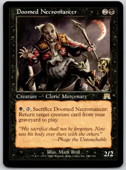 Doomed Necromancer 140 Rare Onslaught Magic: The Gathering Lightly Played - Image 1