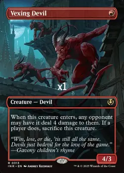 MTG Borderless Innistrad Remastered INR Vexing Devil MINT - Image 1