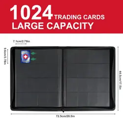 16 Pockets Trading Card Binder for 1000+ Cards, Sturdy Large Side Loading Zip... - Image 2