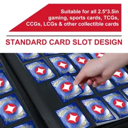 16 Pockets Trading Card Binder for 1000+ Cards, Sturdy Large Side Loading Zip... - Image 4