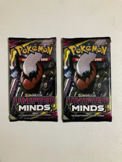Lot of 2x Pokemon TCG Unified Minds Booster Pack 10 Cards NEW FACTORY SEALED - Image 1