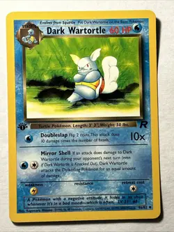 1st Edition Dark Wartortle 46/82 Team Rocket Pokemon TCG WOTC Vintage Card NM - Image 1