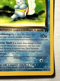 1st Edition Dark Wartortle 46/82 Team Rocket Pokemon TCG WOTC Vintage Card NM - Image 5