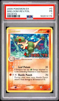 PSA 1 2005 Pokemon EX Deoxys Breloom REVERSE Holo Foil Rare 3/107 STAMPED - Image 1