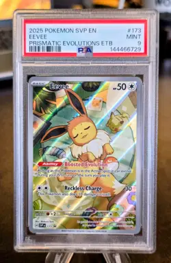2025 POKEMON SVP EN-SV BLACK STAR PROMO #173 EEVEE PSA 9 - Image 1