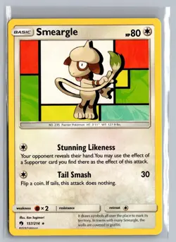 Smeargle 157/214 Rare Lost Thunder Pokemon Near Mint - Image 1