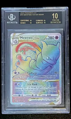 2021 POKEMON GO SWSH MEWTWO VSTAR 079 RBWR BGS 10 BLACK LABEL PRISTINE ENGLISH - Image 1