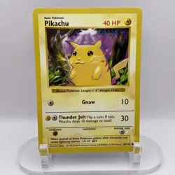 Pikachu Yellow Cheek 58/102 Shadowless MP Common WOTC Pokemon TCG Vintage - Image 1