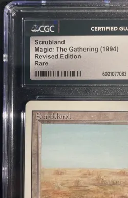 MTG Scrubland Revised Edition Rare CGC Graded 6.5 EX/NM Magic The Gathering - Image 2