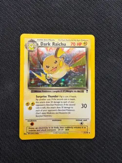 Pokemon TCG English Card Legendary Collection Dark Raichu 7/110 Holo Rare LP - Image 1