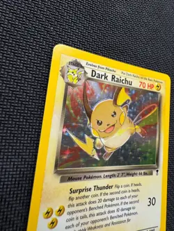 Pokemon TCG English Card Legendary Collection Dark Raichu 7/110 Holo Rare LP - Image 3