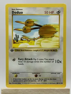 Doduo 48/102 1st Edition Common Base Set Shadowless Pokemon English NM - Image 1