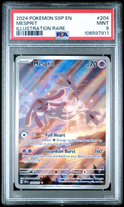 Mesprit 204/191 Illustration Rare Ssp En Surging Sparks Pokemon PSA 9 - Image 1