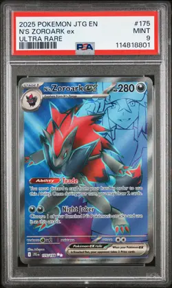 N's Zoroark EX 175/159 Ultra Rare Journey Together Pokemon PSA 9 - Image 1