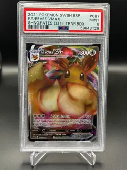 Eevee Vmax 087/072 Shining Fates Elite Trainer Box Pokemon PSA 9 - Image 1