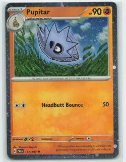 2023 Pokemon, Paldea Evolved, #111/193 Pupitar, Cosmos Holo Promo NM - Image 1