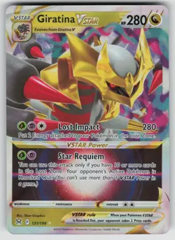 Giratina VSTAR 131/196 Holo VSTAR Rare Lost Origin Pokemon Near Mint - Image 1