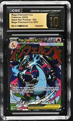 Pokemon Slab Mega Charizard X EX 023 CGC Pristine 10 2025 - Image 1