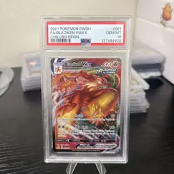 2021 POKEMON SWORD & SHIELD CHILLING REIGN #021 FULL ART/BLAZIKEN VMAX PSA 10 - Image 3