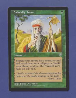 1996 Magic the Gathering - Worldly Tutor - Mirage MTG - Image 1