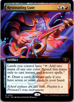 Resonating Lute (Extended Art) 355 Secrets of Strixhaven Magic: The Gathering NM - Image 1