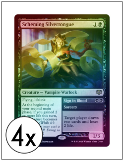 4x Scheming Silvertongue, Foil, Secrets of Strixhaven, Magic MTG NM - Image 1