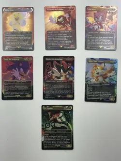 Secret Lair x Sonic the Hedgehog Friends and Foes Foil Set MtG Holo - Image 1