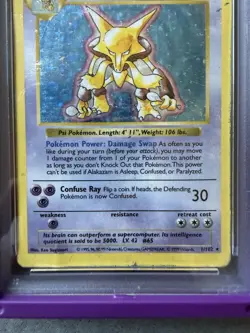 1999 POKEMON BASE SET SHADOWLESS #1 ALAKAZAM-HOLO PSA 1 With Guard - Image 3