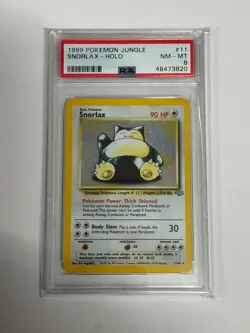 Snorlax Holo PSA 8 Jungle 11/64 1999 Pokemon Card Graded Slab - Image 1