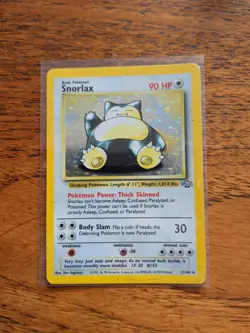 Pokemon TCG Snorlax Jungle Holo Rare Card 11/64 MP Pen Mark On Back Of Card - Image 1