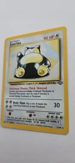 Pokemon TCG Snorlax Jungle Holo Card 11/64 Unlimited Rare - Image 2