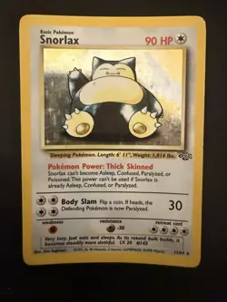 Pokemon TCG Snorlax Jungle Holo Card 11/64 Unlimited Rare HP - Image 1