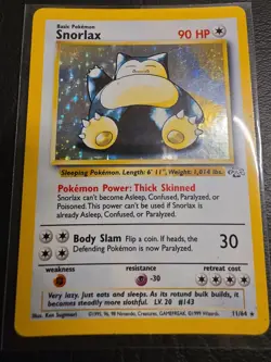 Pokemon TCG Snorlax Jungle Holo Rare Card 11/64 HP Condition - Image 1