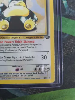 Pokemon Jungle Snorlax 11/64 Holo Rare 1999 WotC – LP/NM – Vintage Original Card - Image 4