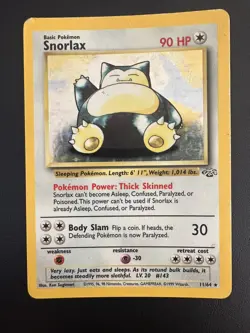 1999 Pokemon Jungle Set Snorlax 11/64 Holo Rare WOTC Vintage MP/HP Card - Image 1