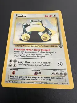 1999 Pokemon Jungle Set Snorlax 11/64 Holo Rare WOTC Vintage MP/HP Card - Image 2
