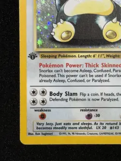 Pokemon Snorlax Jungle 1st Edition Holo Card 11/64 MP+ - Image 3