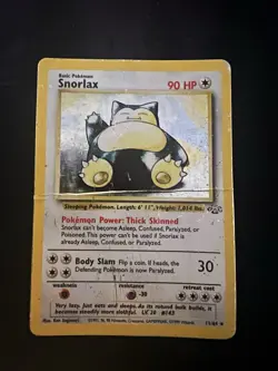 Pokemon TCG Snorlax Jungle Holo Rare Card 11/64 HP - Image 1