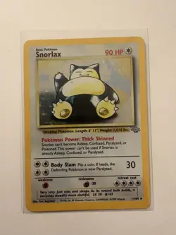 Pokemon TCG Snorlax Jungle Holo Card 11/64 Unlimited Rare Near mint - Image 1