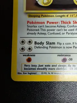 Pokemon TCG Snorlax Jungle Set Rare Holo Card 11/64 - Image 4