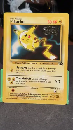 1999 Pokemon WoTC Promo Pikachu (Movie Promo) #04/53 Promo - LP - VINTAGE - Image 3