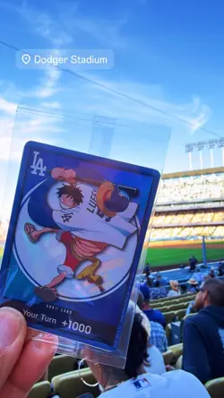 ONE PIECE x DODGERS MONKEY D LUFFY DON CARD ITS YOUR TURN +1000 ** IN HAND ** - Image 1