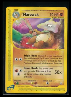 Pokemon TCG Marowak Aquapolis Card 54/147 Regular - Vintage - Image 1