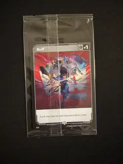 SEALED Riot Exclusive Riftbound Fist Bump Buff Double Sided Promo Card - Image 2