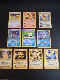 Pokemon Base Set (LOT of 10) Non Holo Trainer Badge Cards - Image 1