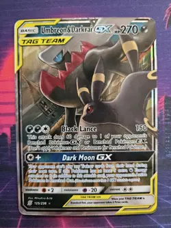 Pokemon TCG Umbreon & Darkrai GX Holo Card 125/236 Sm-Unified Minds Tag Team - Image 1