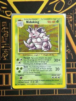 Pokemon TCG Nidoking Base Set Holo Unlimited Rare Card 11/102 MP Condition - Image 1