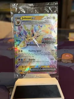 Pokemon Jolteon EX TCG Prismatic Evolutions Stamped Promo Card 030/131 Sealed - Image 1