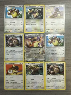 Kangaskhan Pokemon Card Collection Lot Of 9 With Holo, Reverse Holo And EX! - Image 1